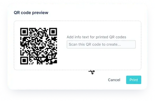 QR code print outs
