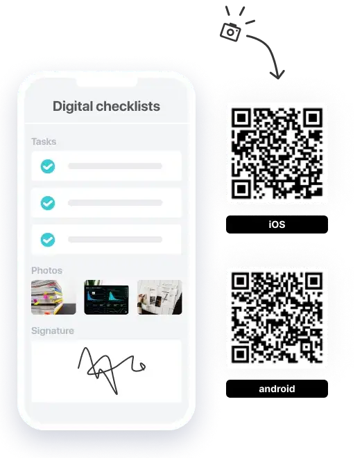 Scan QR codes to create checklists